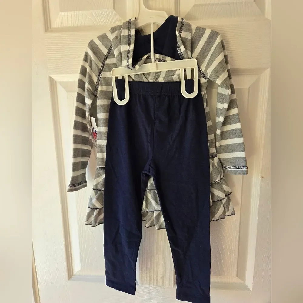 NFL New England Patriots Girls Set 18M  and 4T NWT Dress Pants Superbowl